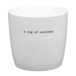 Sögne Krus - Cup Of Survival 30 cl - Porcelæn - Hvid