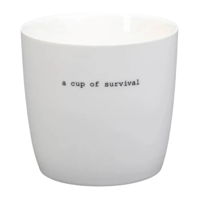 Sögne Krus - Cup Of Survival 30 cl - Porcelæn - Hvid