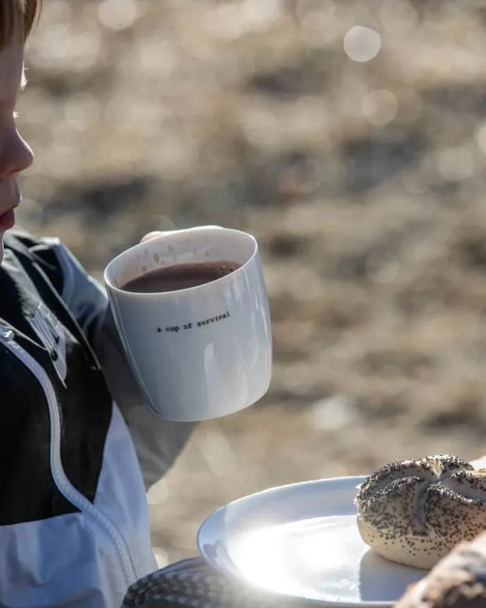 Sögne Krus - Cup Of Survival 30 cl - Porcelæn - Hvid