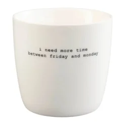 Sögne Krus - Need More Time 30 cl - Porcelæn - Hvid