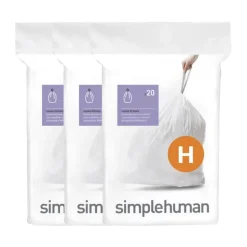 Simplehuman Affaldsposer kode H - 60 stk. 30-35 liter - Plastik - Hvid