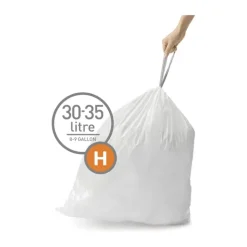 Simplehuman Affaldsposer kode H - 60 stk. 30-35 liter - Plastik - Hvid