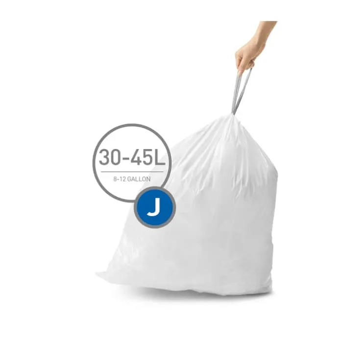 Simplehuman Affaldsposer kode J - 60 stk. 30-45 liter - Plastik - Hvid