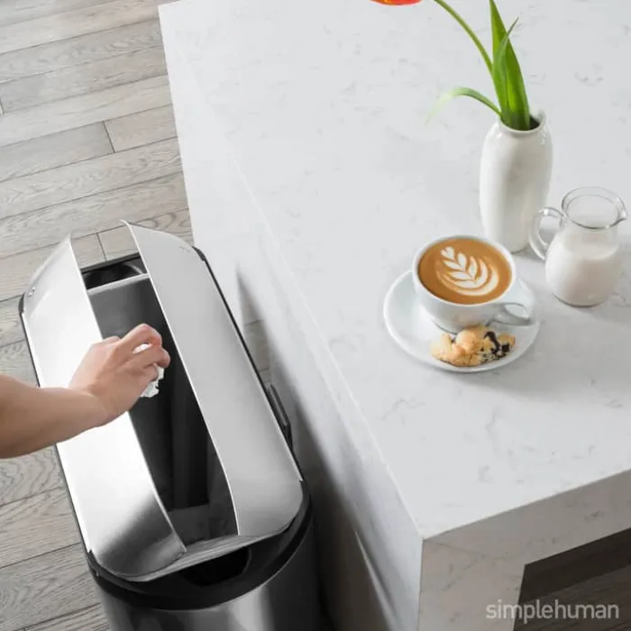 Simplehuman Butterfly Pedalspand 45 liter - Rustfrit stål - Børstet stål