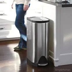 Simplehuman Butterfly Pedalspand 40 liter - Rustfrit stål - Børstet stål