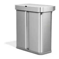 Simplehuman Dual Affaldspand 58 liter - 2 rum - Børstet stål