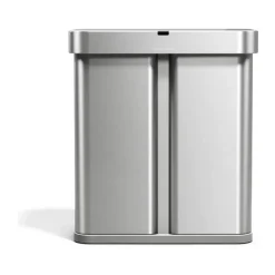 Simplehuman Dual Affaldspand 58 liter - 2 rum - Børstet stål