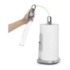 Simplehuman Køkkenrulleholder m. pumpe H 38 cm - Rustfrit stål - Sølvfarvet