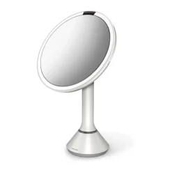 Simplehuman Makeupspejl 5 x forstørrelse - Inkl. tru-lux-lyssystem - Hvid stål