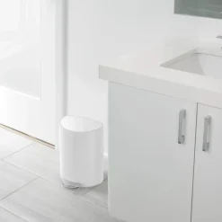 Simplehuman Premium Pedalspand 6 liter - Rustfrit stål - Hvid