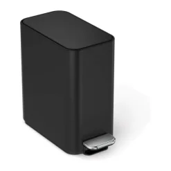 Simplehuman Smal Pedalspand 5 liter - Rustfrit stål - Sort