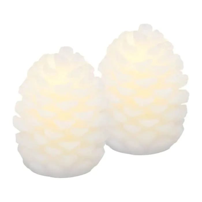 Sirius Clara LED Kogle - 2 stk. H 7,5 cm - Voks - Hvid