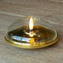 Sirius Lia LED Lampe Ø 10 x H 5 cm - Glas - Guldfarvet/klar