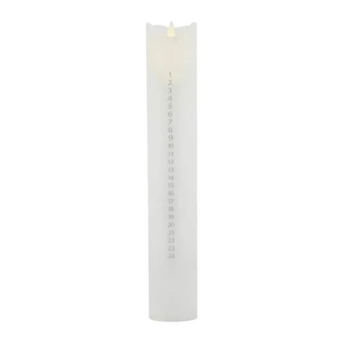 Sirius Sara Exclusive LED Kalenderlys H 29 cm - Voks - Hvid/sølvfarvet