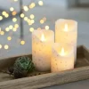 Sirius Sara Exclusive Romantic LED Bloklys - 3 stk. 3 størrelser - Hvid/guldfarvet