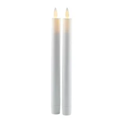 Sirius Sara Genopladelig LED Kronelys - 2 stk. Ø 2 x H 25 cm - Stearin - Hvid