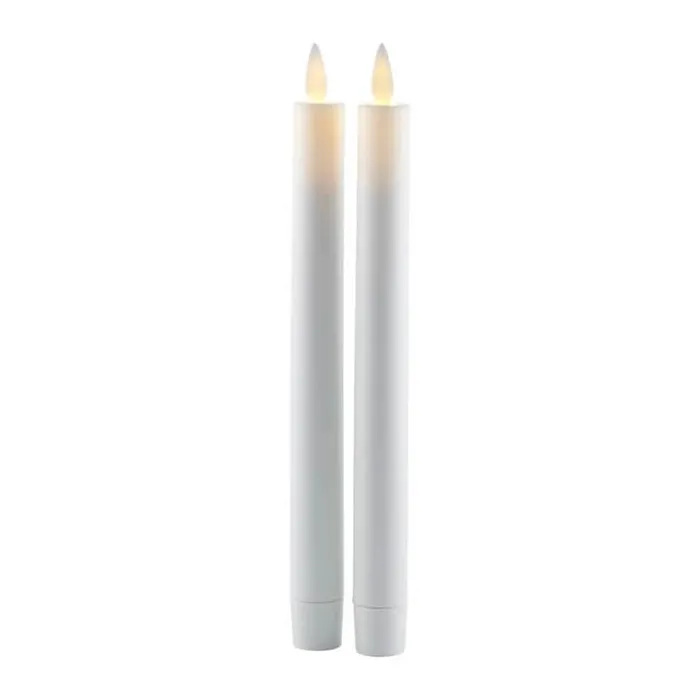 Sirius Sara Genopladelig LED Kronelys - 2 stk. Ø 2 x H 25 cm - Stearin - Hvid