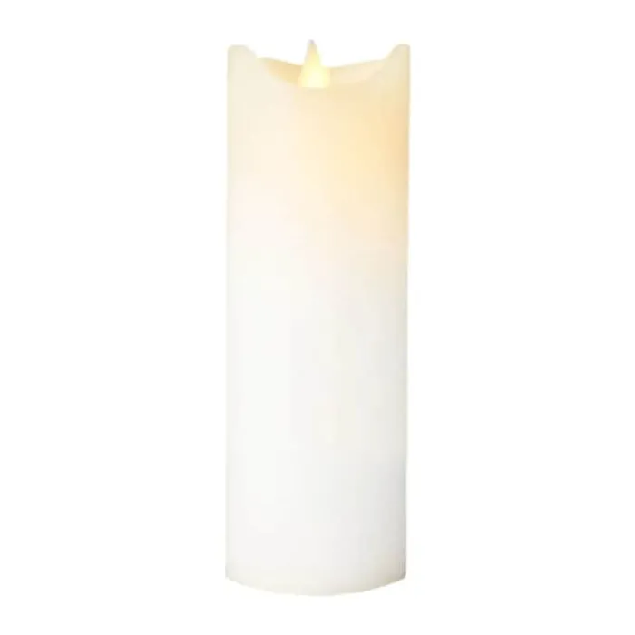 Sirius Sara LED Bloklys Ø 5 x H 15 cm - Voks - Hvid