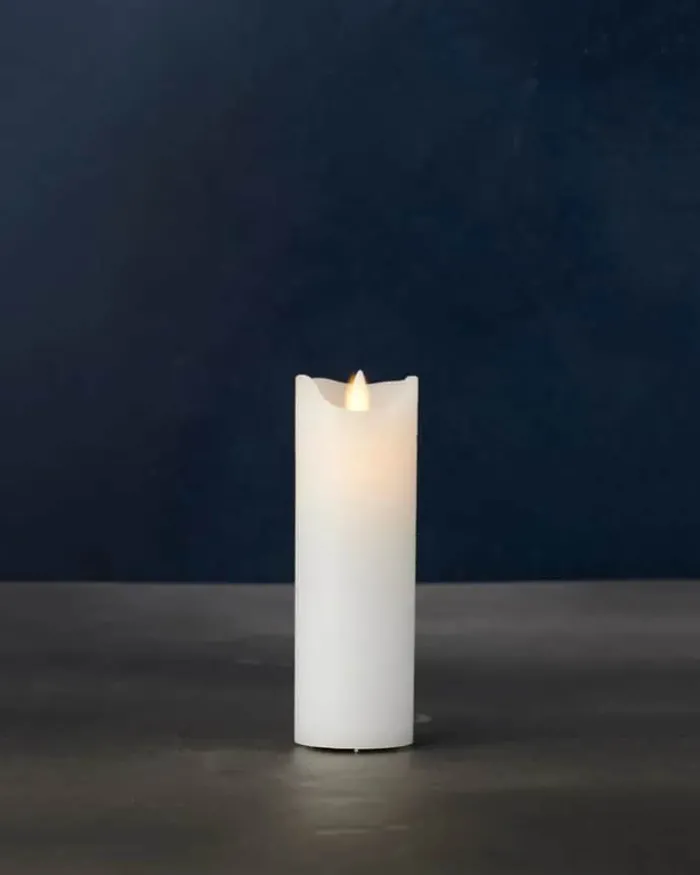 Sirius Sara LED Bloklys Ø 5 x H 15 cm - Voks - Hvid