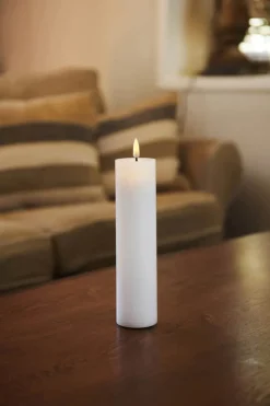 Sirius Sille Genopladelig LED Bloklys Ø 5 x H 20 cm - Hvid