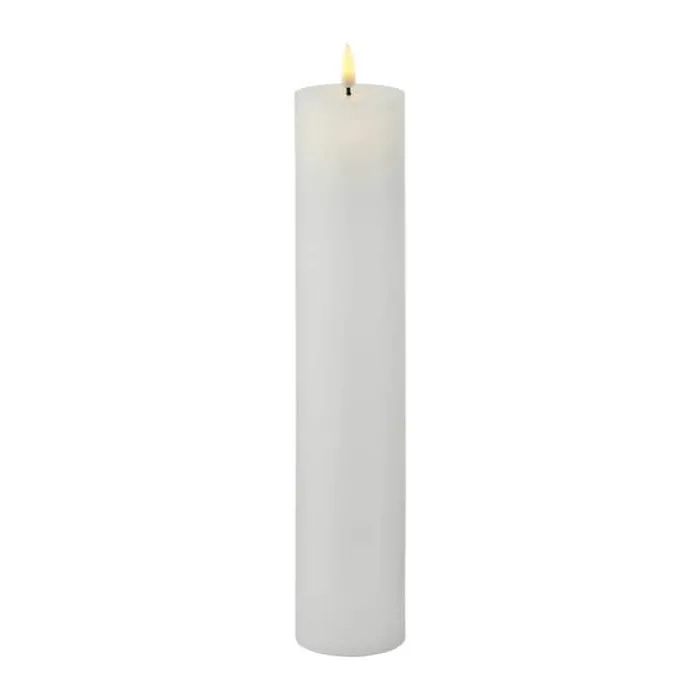 Sirius Sille Genopladelig LED Bloklys Ø 5 x H 25 cm - Hvid
