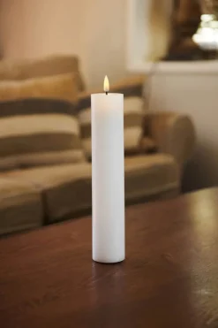 Sirius Sille Genopladelig LED Bloklys Ø 5 x H 25 cm - Hvid