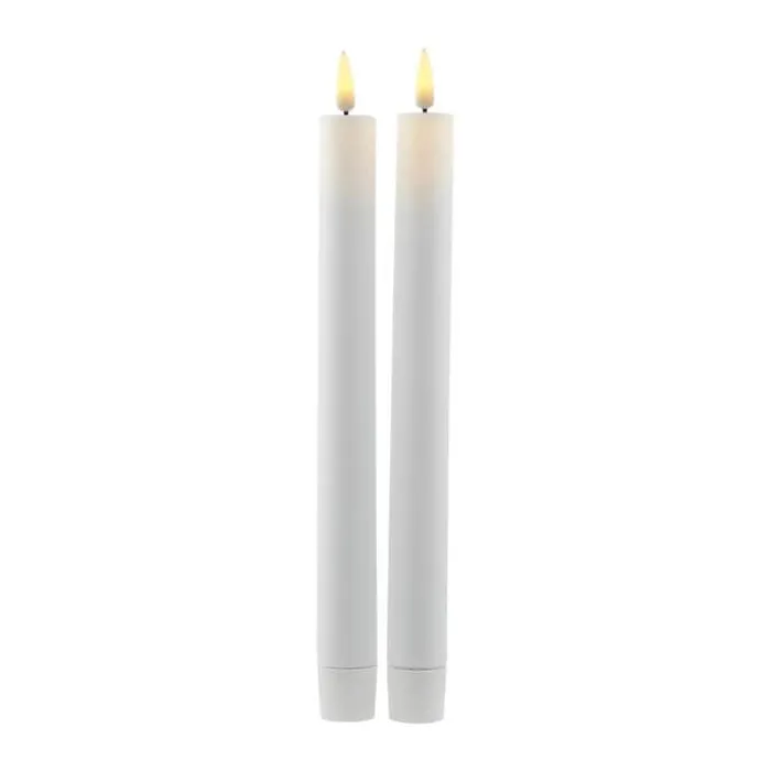 Sirius Sille Genopladelig LED Kronelys - 2 stk. Ø 2,2 x H 25 cm - Hvid