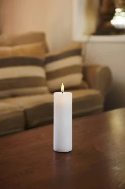 Sirius Sille Genopladelig LED Bloklys Ø 5 x H 15 cm - Hvid