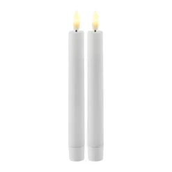 Sirius Sille Kronelys - 2 stk. Ø 2 x H 20 cm - Plastik - Hvid