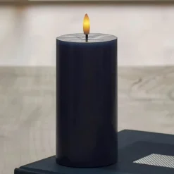 Sirius Sille LED Bloklys H 15 cm - Voks - Mørkeblå