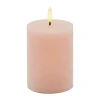 Sirius Sille LED Bloklys H 10 cm - Voks - Dusty peach