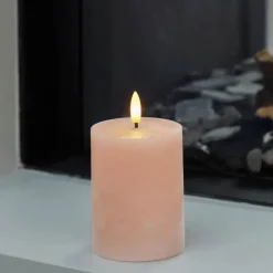 Sirius Sille LED Bloklys H 10 cm - Voks - Dusty peach