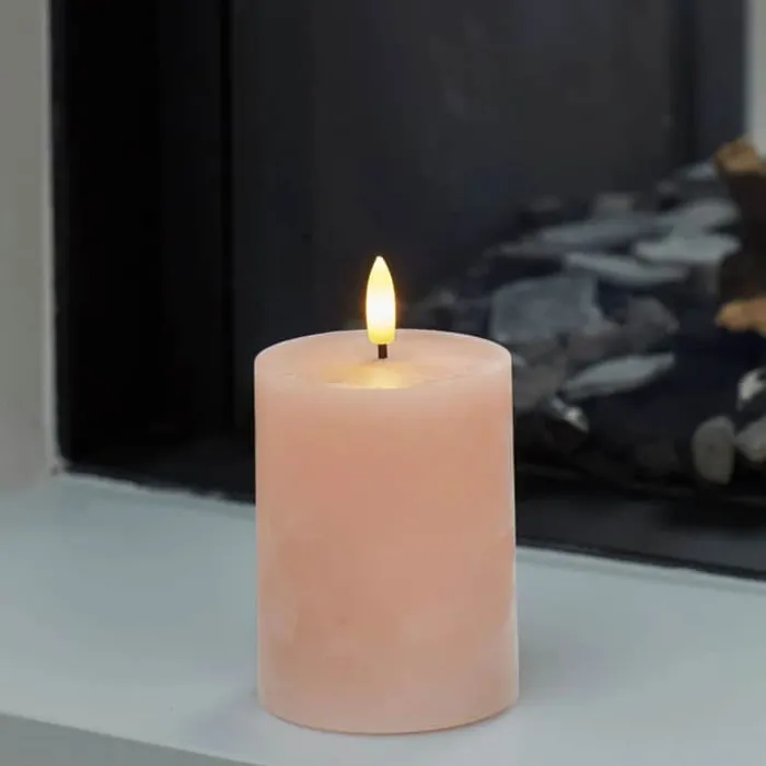 Sirius Sille LED Bloklys H 10 cm - Voks - Dusty peach