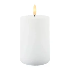 Sirius Sille LED Bloklys Ø 7,5 x H 12,5 cm - Voks - Hvid