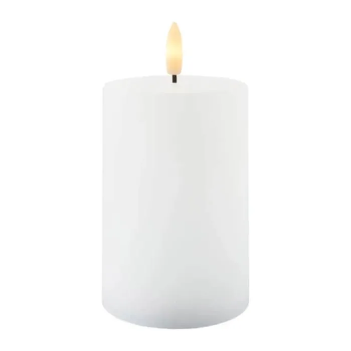 Sirius Sille LED Bloklys Ø 7,5 x H 12,5 cm - Voks - Hvid
