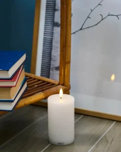 Sirius Sille LED Bloklys Ø 7,5 x H 12,5 cm - Voks - Hvid