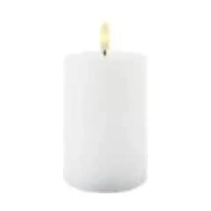 Sirius Sille LED Bloklys Ø 7,5 x H 12,5 cm - Voks - Hvid