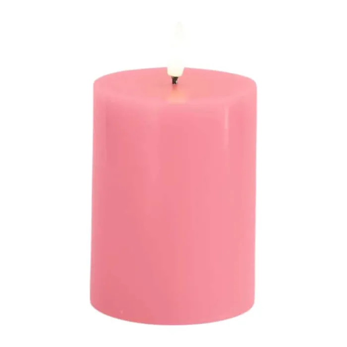 Sirius Sille LED Bloklys Ø 7,5 x H 10 cm - Voks - Pink