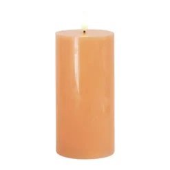Sirius Sille LED Bloklys Ø 7,5 x H 15 cm - Voks - Orange