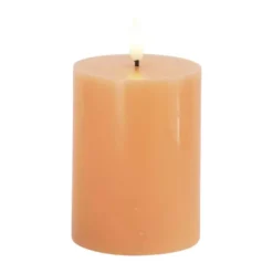 Sirius Sille LED Bloklys Ø 7,5 x H 10 cm - Voks - Orange