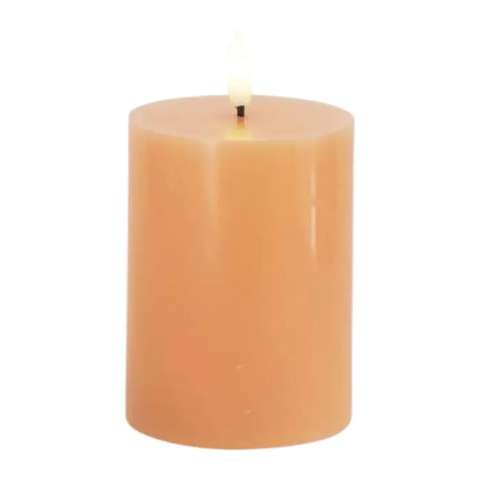 Sirius Sille LED Bloklys Ø 7,5 x H 10 cm - Voks - Orange