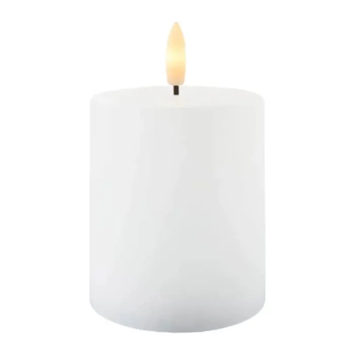Sirius Sille LED Bloklys Ø 7,5 x H 10 cm - Voks - Hvid