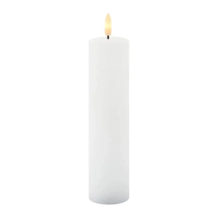 Sirius Sille LED Bloklys Ø 5 x H 20 cm - Voks - Hvid
