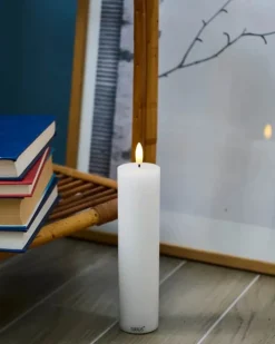 Sirius Sille LED Bloklys Ø 5 x H 20 cm - Voks - Hvid
