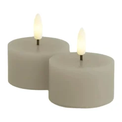 Sirius Sille LED Fyrfadslys - 2 stk. H 3,4 cm - Voks - Grå