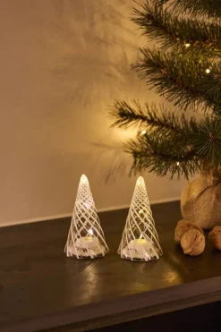Sirius Vilma LED Juletræ - 2 stk. Ø 6 x H 11 cm - Glas - Klar