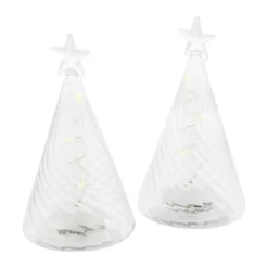 Sirius Wave Træ LED Lysdekoration - 2 stk. H 9 cm - Glas - Klar