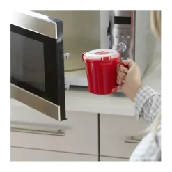 Sistema Microwave Suppekop - 3 stk. 656 ml - Plastik - Rød