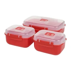 Sistema Opbevaringsbokse - 3 dele 525/1250 ml - Plastik/TPE - Rød
