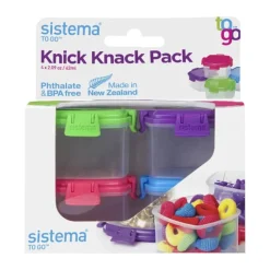 Sistema Opbevaringsboks - 4 stk. 62 ml - Polypropylen - Lilla/blå/mint